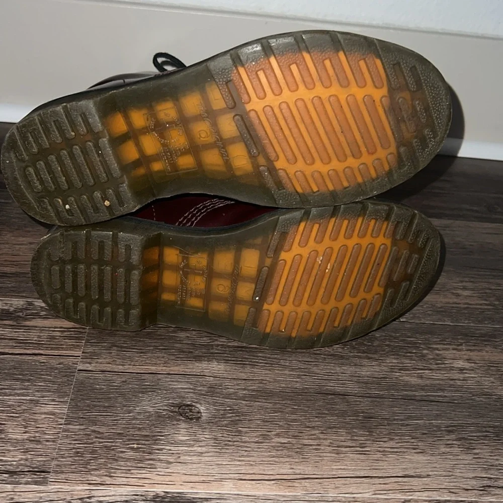 Dr. Martens Burgundy Lace Up Boots - Picture 3 of 4